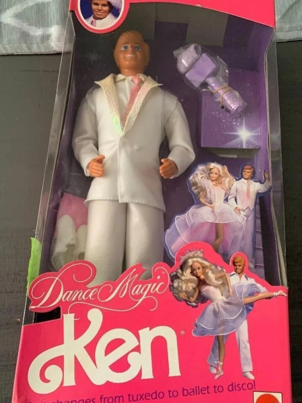 1989 DANCE MAGIC KEN Doll Ballet to Disco Hair Changes Color #7081 NRFB LOT44-12